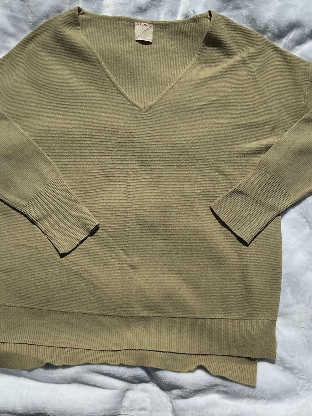 Kerisma Olive Green V-Neck Sweater